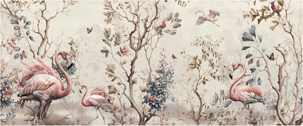Tablou - Desen de flamingo (120x50 cm)
