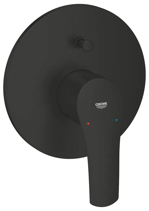Baterie cada-dus incastrata Grohe Eurosmart negru mat fara corp ingropat