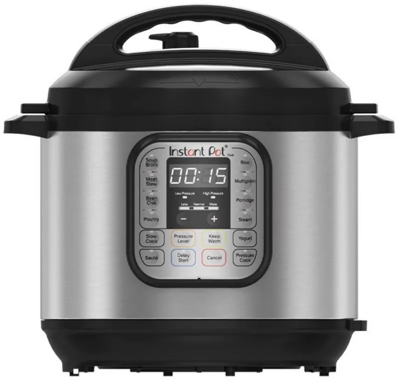 Multicooker Instant Pot DUO 6 112018201, 1000W, 5.7L, 13 programe, 7 functii, Sistem de siguranta, Argintiu/Negru