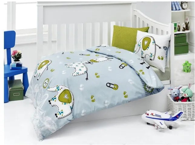 Lenjerie de pat din bumbac pentru copii New Friends, 100 x 150 cm