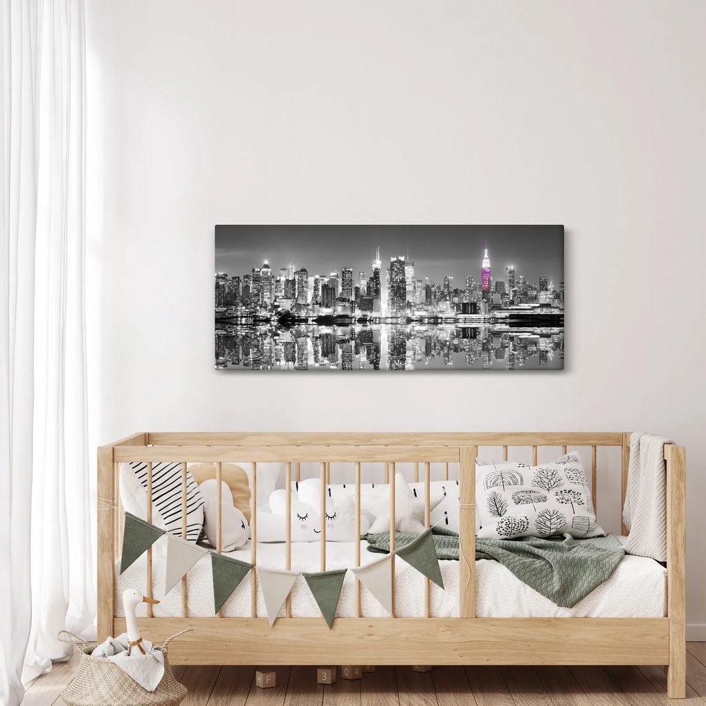 Tablou - New York și zgârie-norii mov (120x50 cm)