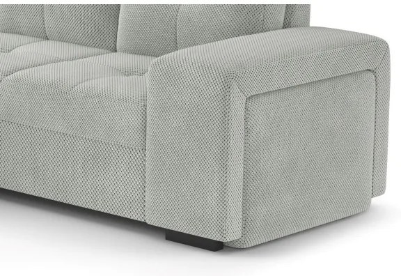 Canapea extensibilă PALERMO, gri deschis, cu spațiu de depozitare și taburet, stânga