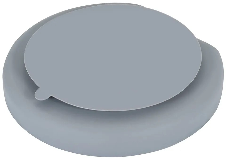 Farfurie pentru copii gri din silicon 19x20,5 cm – Kindsgut