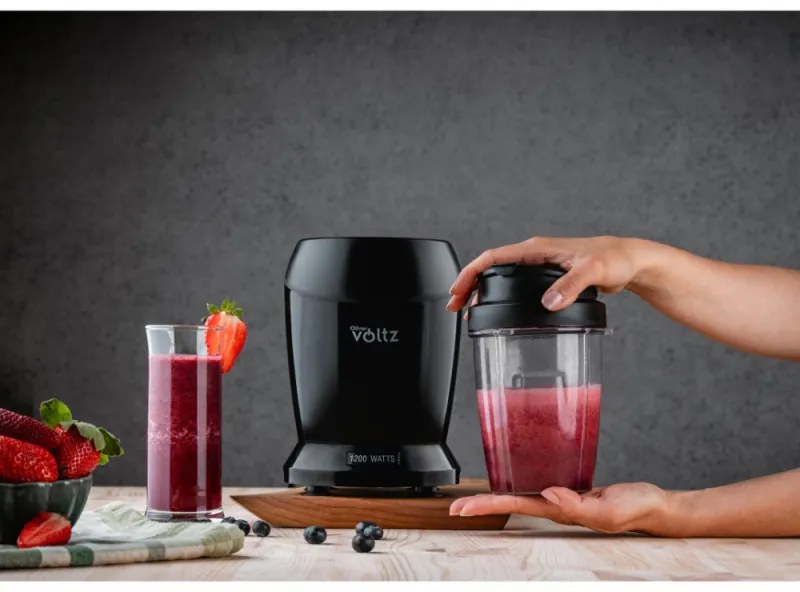 Nutri Blender Oliver Voltz OV51162D, 1200 W, 2 pahare, Fara BPA, 1L/800 ml, Zdrobire gheata, Negru