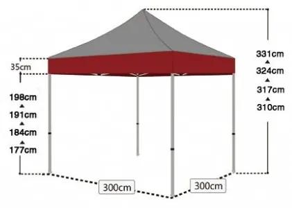 Cort pavilion 3x3 m alb All-in-One