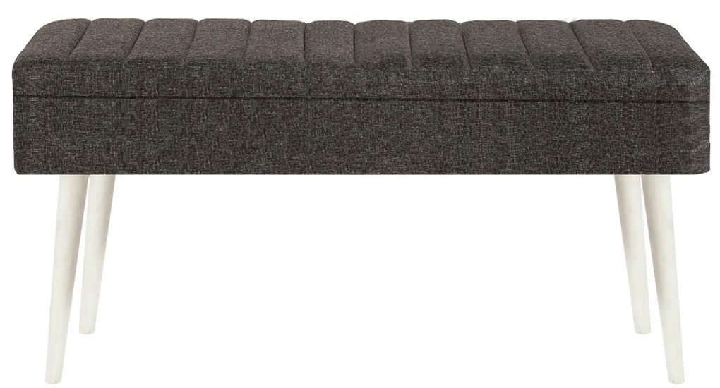 Masă de sufragerie extensibilă cu 2 scaune și 2 bănci Vlasta (alb + antracit). 1073083