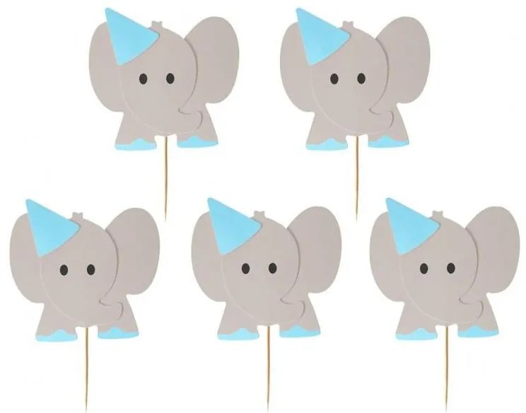 Animale Blue Bețișoare decorative Elefant 10 buc