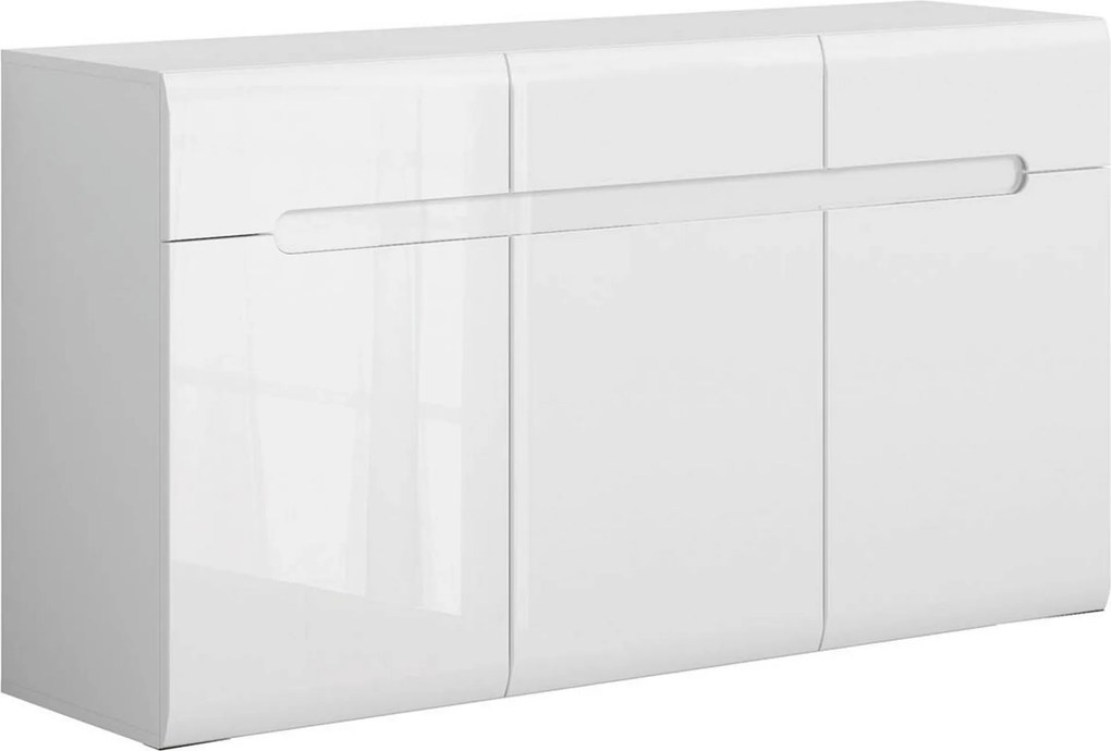 Comoda AZTECA TRIO, alb, 150x41x84 cm