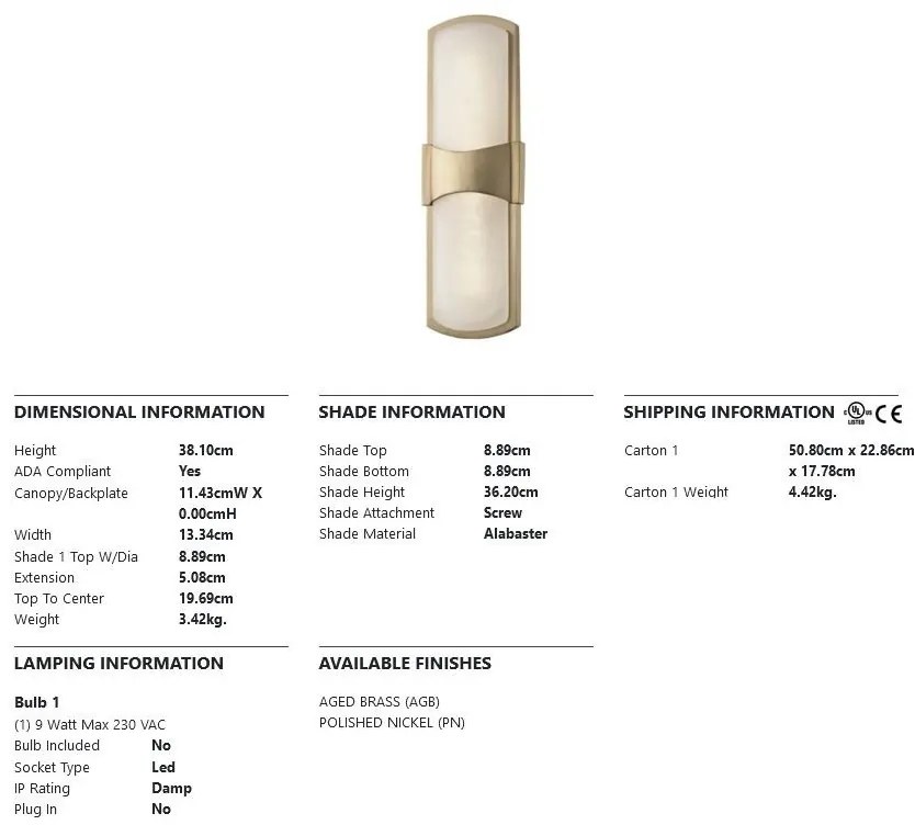 Aplica de perete LED, design modern, VALENCIA small, alama antichizata