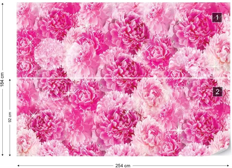 GLIX Fototapet - Pretty Pink Flowers Vliesová tapeta  - 254x184 cm