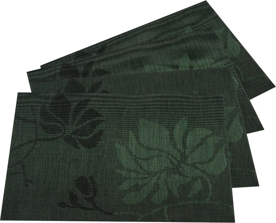 Suport farfurie Frunze verde închis, 30 x 45 cm, set 4 buc.