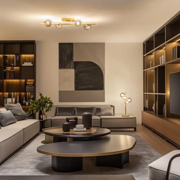 Lustră LED aplicată Brilagi MILLA 4xG9/3W/230V auriu/fumuriu