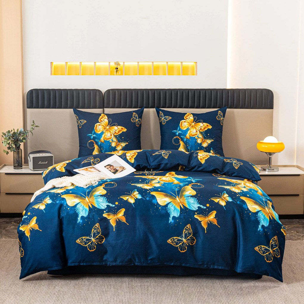 Lenjerie de pat din microfibra ROYAL BUTTERFLY albastru Dimensiune lenjerie de pat: 70 x 80 cm | 140 x 200 cm
