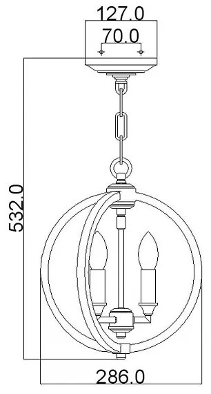 Lustră pe lanț Feiss FE-CORINNE-3P-S CORINNE 3xE14/60W/230V