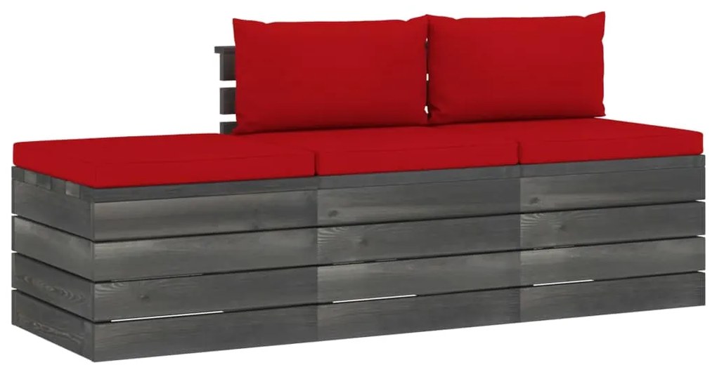 3061761 vidaXL Set mobilier grădină din paleți cu perne, 3 piese, lemn de pin