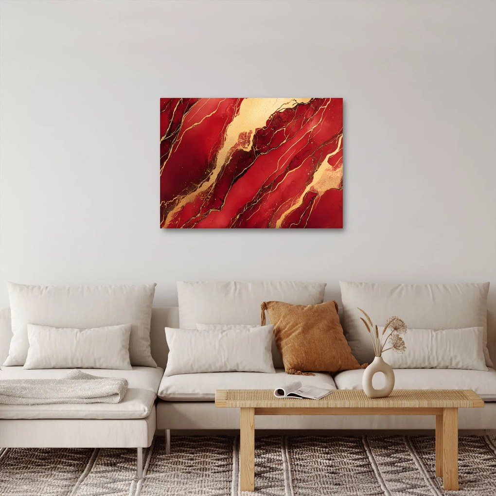 Tablou - Marmură roșu-auriu (70x50 cm)