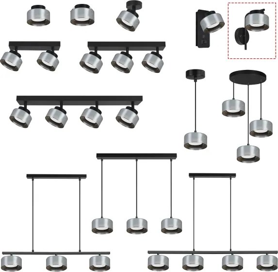 Brilagi - Lampă LED RGB dimabilă de perete AURA LUX 1xGX53/14W/230V Wi-Fi Tuya negru/fumuriu