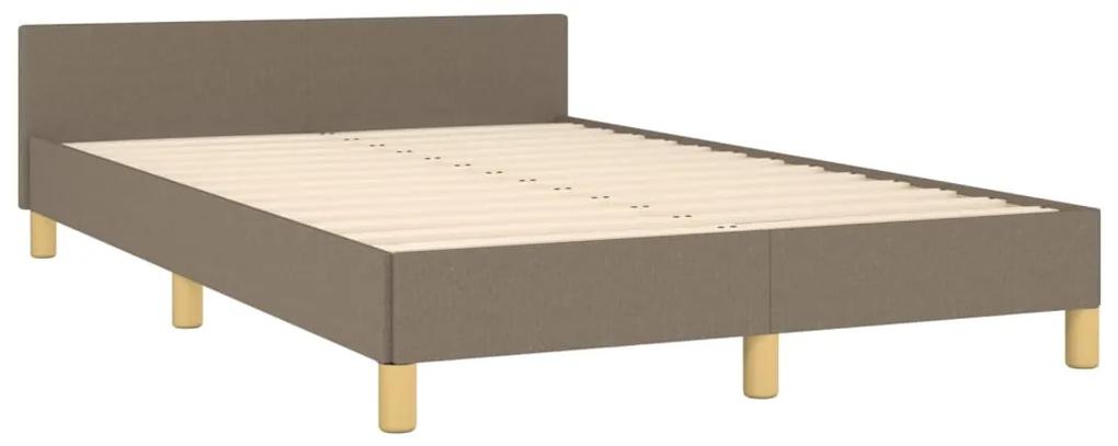379538 vidaXL Cadru de pat cu tăblie, gri taupe, 120x190 cm, material textil