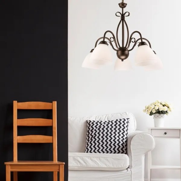 Lustră pe lanț ADELLE 5xE27/60W/230V