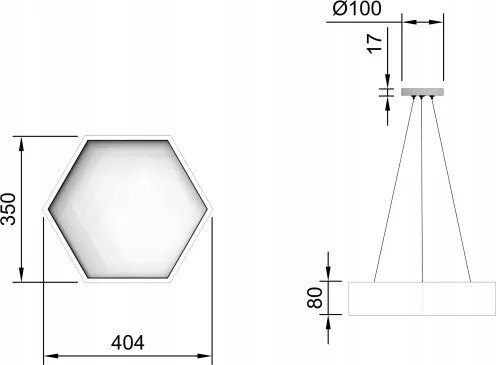 Lustră LED suspendată pe cablu, 20W/230V, neagră