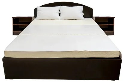 Dormitor Andreea, pat + dulap + noptiere + comoda, wenge/stejar ferrara