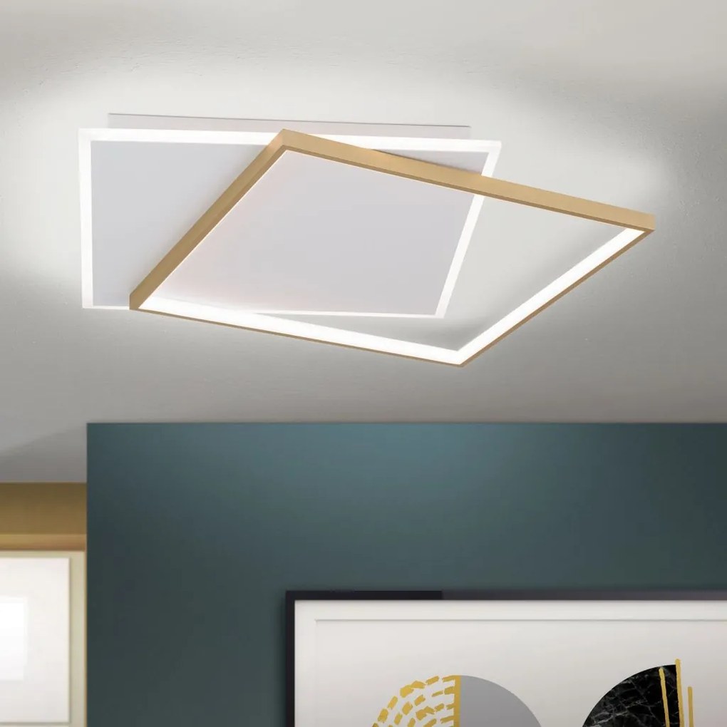 Plafoniera LED design slim EMANUEL auriu/alb