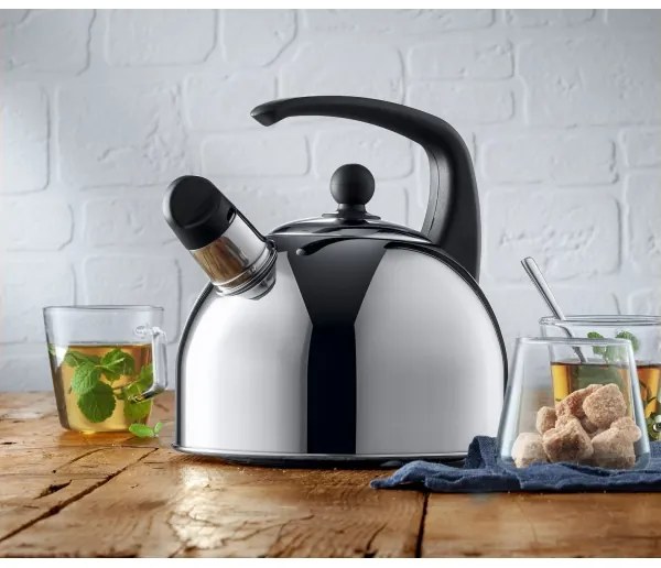 Fierbător manual cu fluier 2l oțel inoxidabil