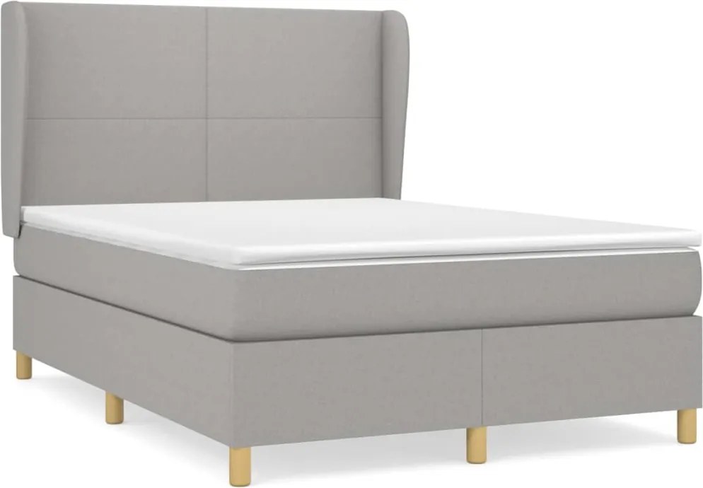 vidaXL Pat continental, gri deschis, 140x200 cm, material textil