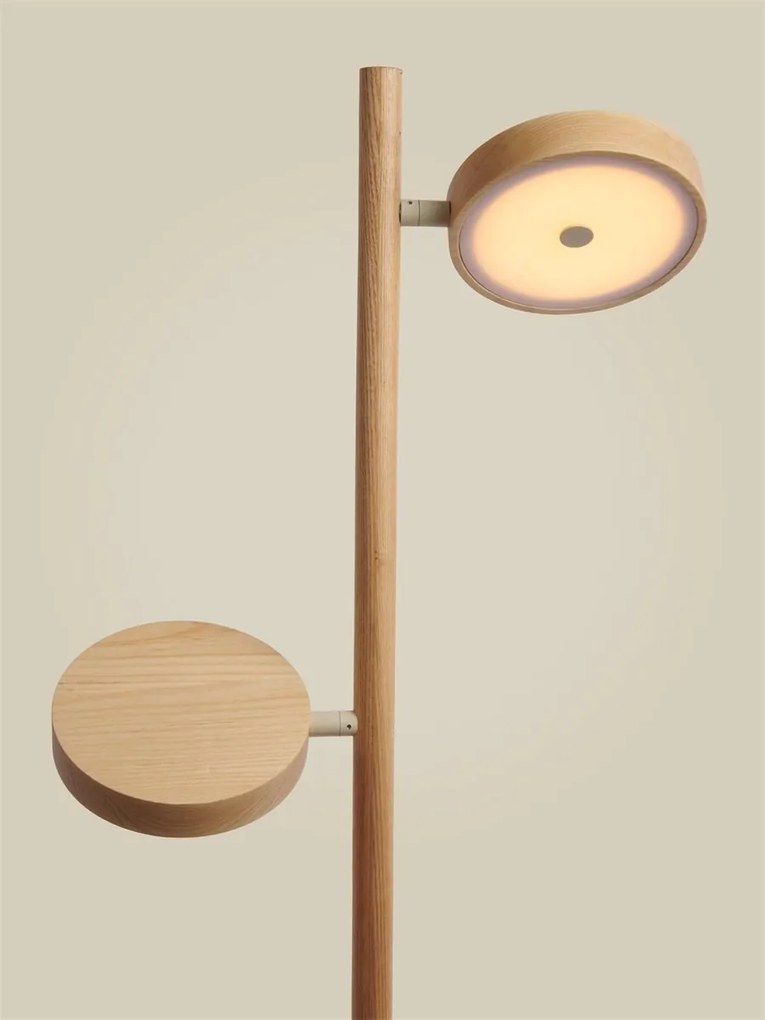 Lampadar LED din lemn de frasin natur Okinawa