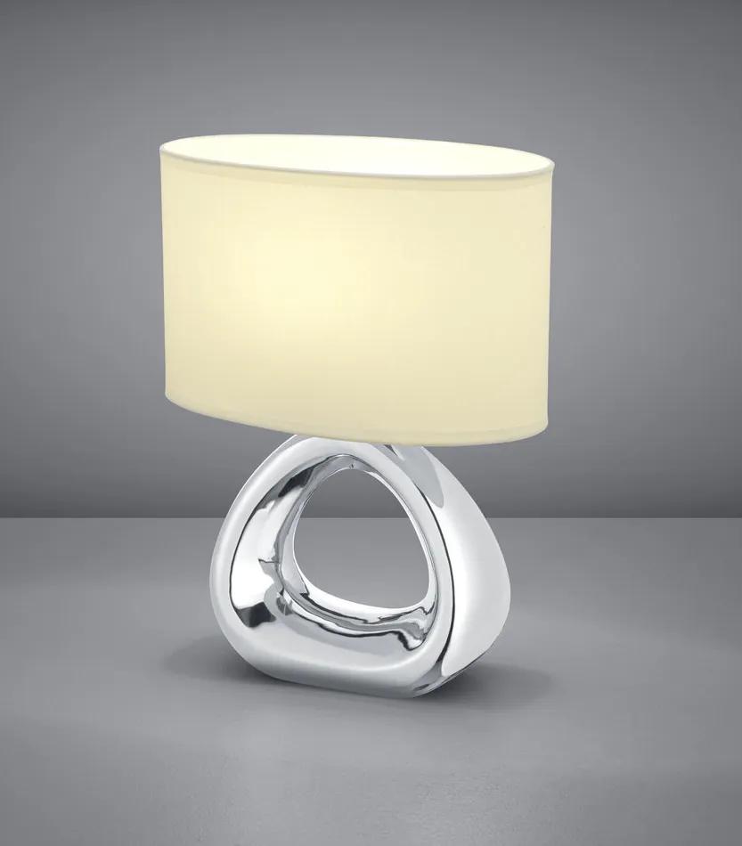 Trio GIZEH R50841089 Veioze, Lampi de masă argintiu ceramică excl. 1 x E27, max. 60W IP20