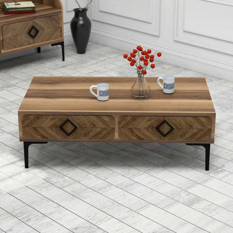 Set Comoda TV si Masuta de Cafea Living Samba Walnut