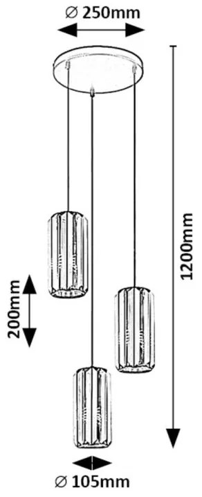 Lustra cu 3 pendule design modern Veness