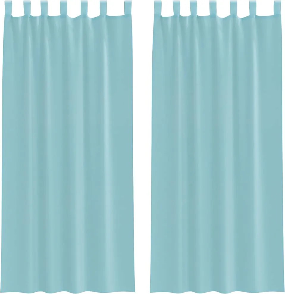 vidaXL Perdele Voile cu Bucle 2 buc Turcoaz 140x225 cm