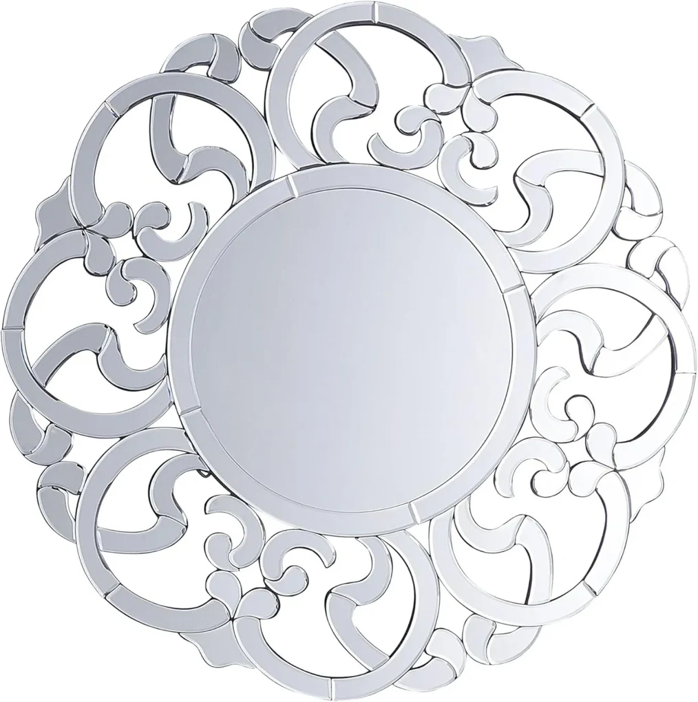 OGG204 - Oglinda 70 cm, pentru perete ornamentala dormitor, living - Argintie
