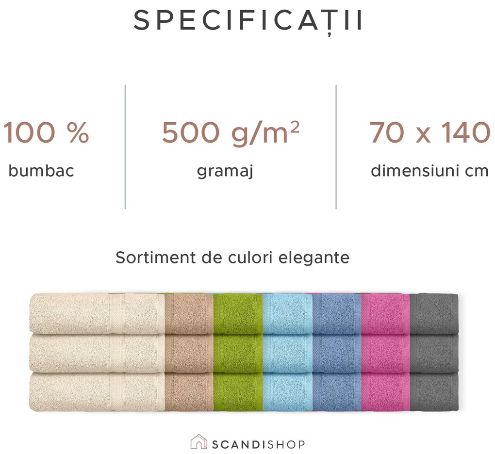 Prosop CLARYSSE ELEGANCE 70x140 cm gri, 100% bumbac