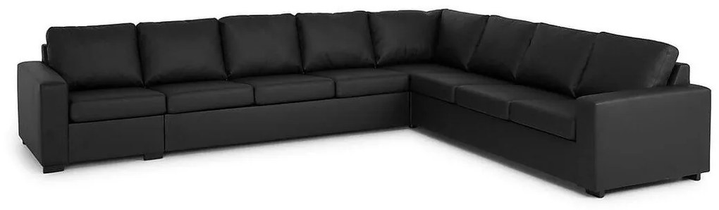 Colțar Scandinavian Choice C116Negru, 345x285x80cm, Picioare: Lemn