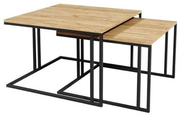 Set 2 măsuțe cafea Froyd (Negru + Stejar craft auriu) . 1105864