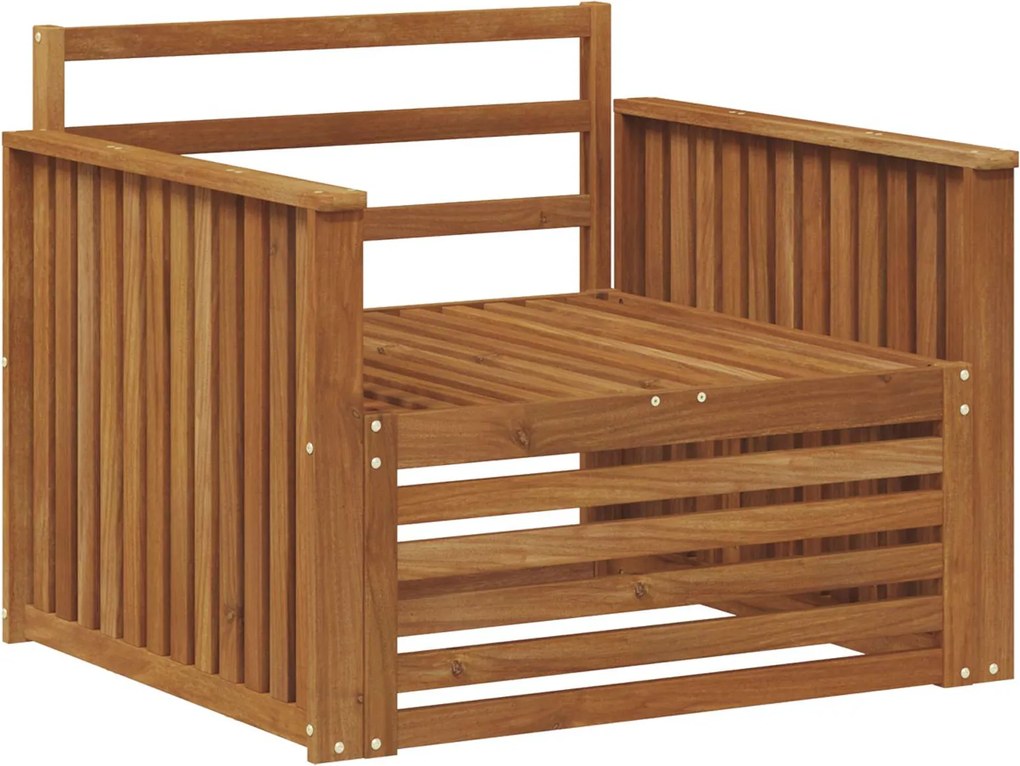 vidaXL 2 Bucată Sofa cu Brațe Lemn Solid de Acacia natural