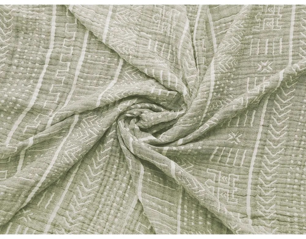 Cuvertură verde din muselină pentru pat dublu 220x240 cm Etno - Mijolnir