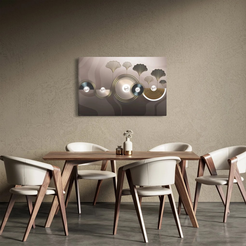 Tablou - Abstract maro-auriu (90x60 cm)