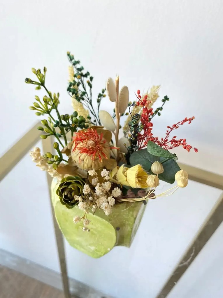 Ghiveci decorativ cu flori artificiale, homs seria A620,17x5.5x9 cm,30345