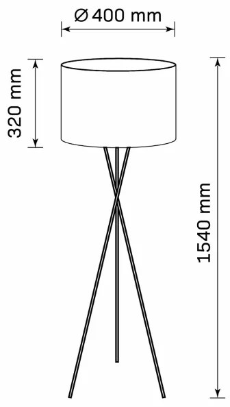 Lampadar TEKLA 1xE27/20W/230V negru