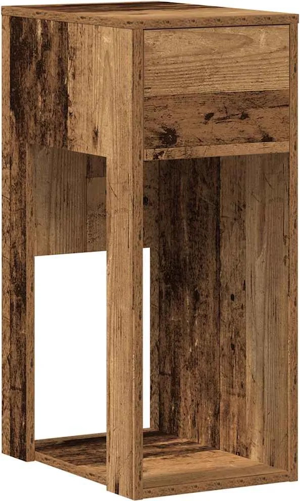 vidaXL Suport turn pentru computer cu sertar lemn vechi 30x44x74 cm