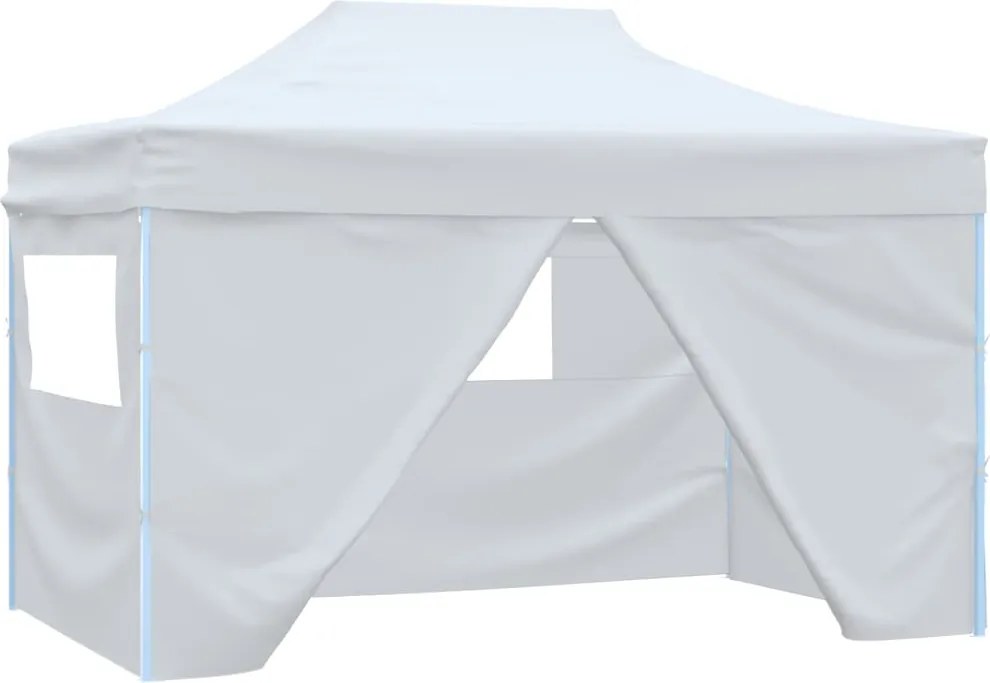 vidaXL Cort de petrecere pliabil cu 4 pereți, alb, 3 x 4,5 m