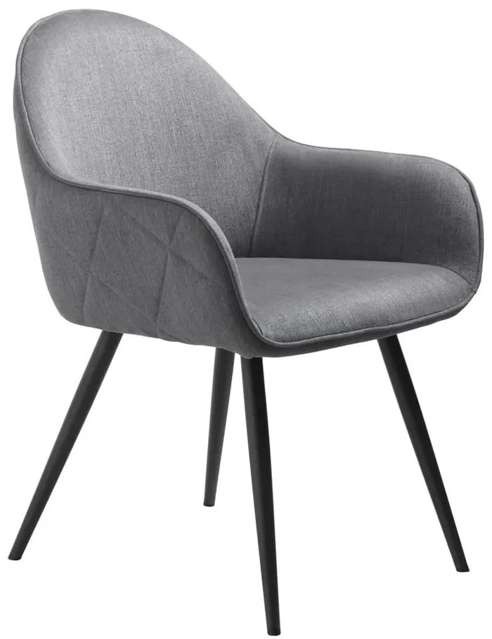 Scaun de sufragerie gri cu cotiere tapițat Minto – Unique Furniture