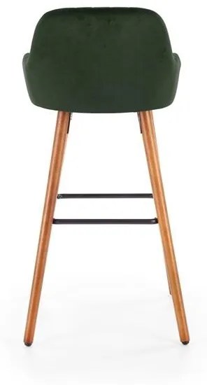 Scaun bar catifea H-93 verde – H 98 cm