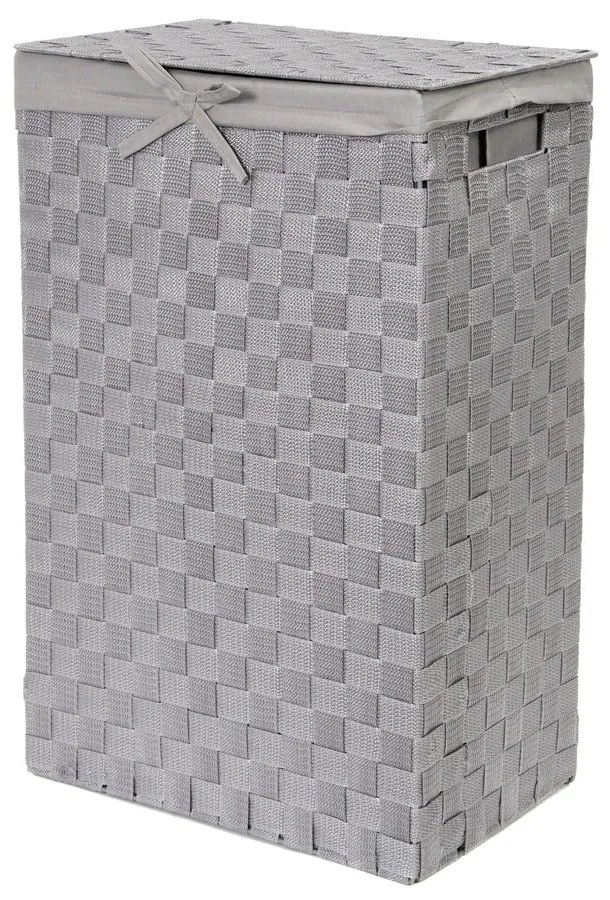 Coș de rufe cu capac Compactor Laundry Linen, înălțime 60 cm, gri