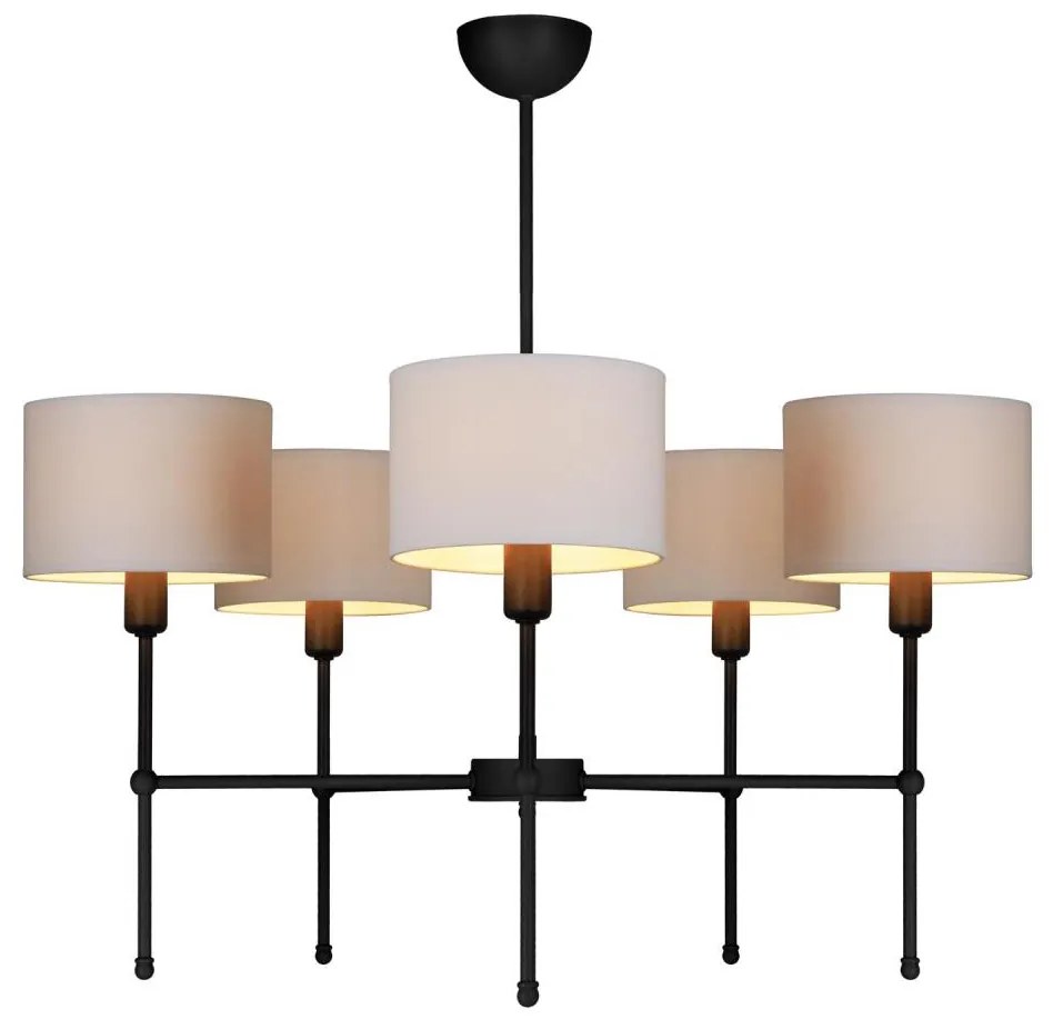 Lustră pe tijă MADELA 5xE14/40W/230V alb/negru