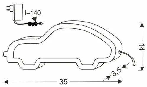 Lampă de birou LED pentru copii CAR, 11W/230V, roz