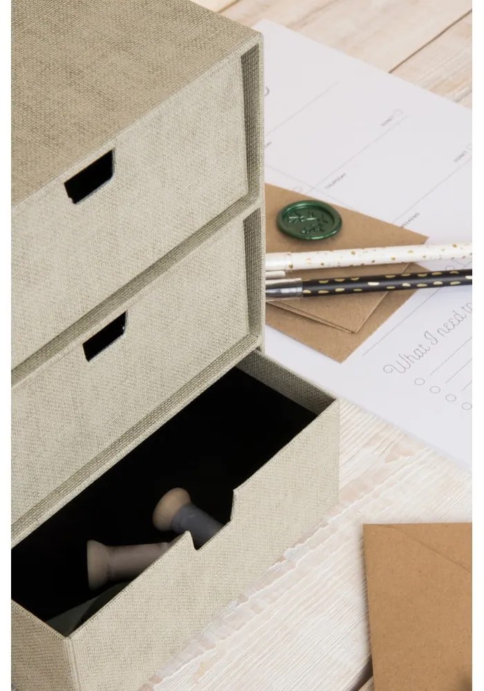 Cutie cu 3 sertare Bigso Box of Sweden Ingrid, bej